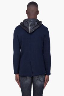 G Star Navy Hooded Cl Legend Jacket for men