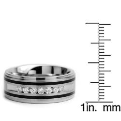 Titanium Mens Ring with Resin Inlay and Cubic Zirconia (9mm