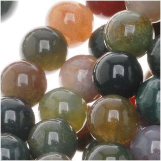 Indian Agate Autumn Color Mix 8 mm Round Bead 15.5 inch Strands (Pack