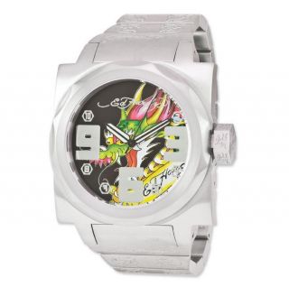 Ed Hardy Mens Baragon Dragon Stainless Steel Watch