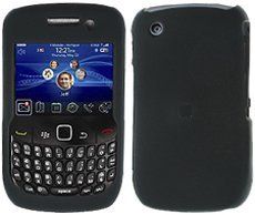 BlackBerry Curve 8520 Black Rubber Feel Hard Case Cover w