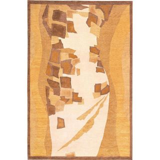 Hand knotted Charisma Gold/ Brown Wool Rug (6 x 9) Today $659.99