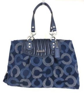 Coach Ashley Gathered Dotted Carryall Navy 20056 Clothing