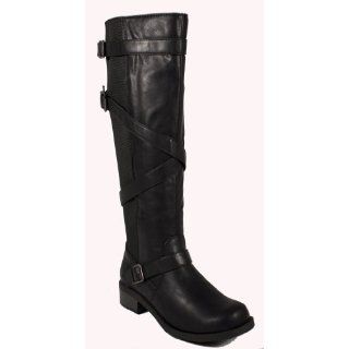 Warm By Soda Super Comfy Belted Knee high Riding Boots with Elastic