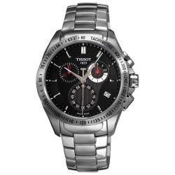 Tissot Mens Veloci T Stainless Steel Black Face Chronograph Watch