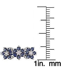 Miadora 10k White Gold Blue Sapphire Flower Ring