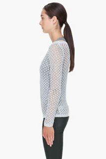 Theory Grey Woven Crysania Sweater for women