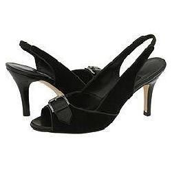 Vaneli Polette Black Suede with Black Calf Sandals