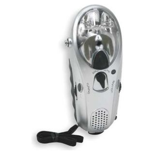 Westward 2XTG9 Crank Light with Radio, Silver