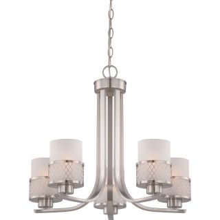Fusion Nickel and Frosted Glass 5 Light Chandelier Today $399.99