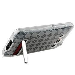Clear White Argyle TPU Rubber Case for HTC EVO 4G