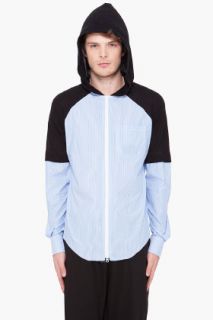 Y 3 Striped Mix Hooded Shirt for men