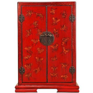 Antique style 2 door Butterflies Storage Cabinet
