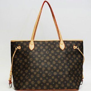 Designer Inspired Brown Shopper Handbag