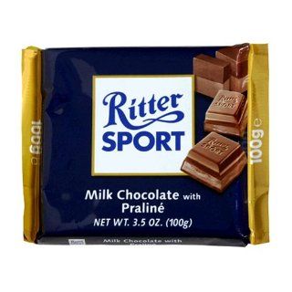 Ritter Sport Bars, Chocolate with Praline and Nougat, 3.5 Ounce Bars
