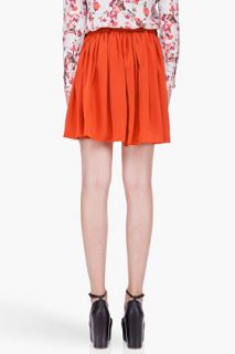 Thakoon Addition Rust Silk Button Front Skirt for women