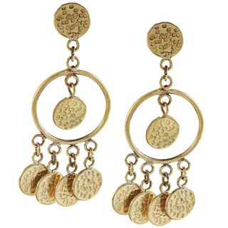 Hammered Multi Circle Brass Dangle Earrings (Nepal)