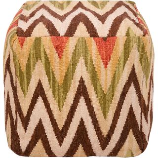 Decorative Cheveron Tan Pouf