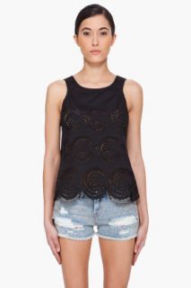 Marc By Marc Jacobs Black Palmetto Eyelet Tank Top for women