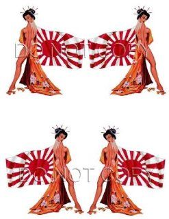 Japanese Flag Pin Up Decal #256 Musical Instruments