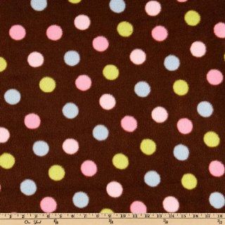 60 Wide Arctic Fleece Mod Dots Chocolate Fabric By The