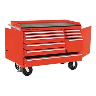 Kennedy 4810R Rolling Cabinet, 48 W, 10 Drawer, Red
