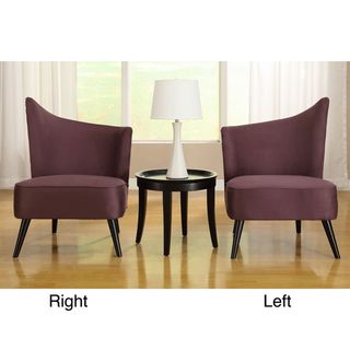 Flared Back Purple Microfiber Accent Chair