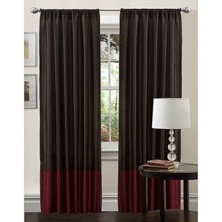Lush Decor Red 84 inch Cocoa Flower Curtain Panel