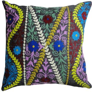 Handmade Ethnic Chic Embroidered Multi Decorative Pillow