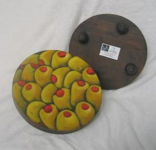Set of 12 Wood Fruit Coasters (El Salvador)