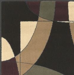 Contemporary Caroline Circles Black 3 piece Piece Rug Set (33 x 411