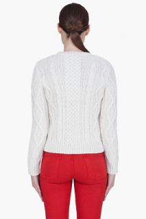 A.P.C. Cream Wool Knit Irish Sweater for women