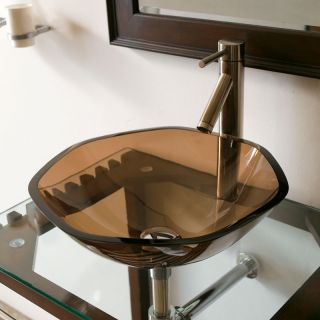 Tempered Glass Vessel Sink with Faucet Set Today $169.99
