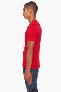 Maison Martin Margiela Red Printed T shirt for men