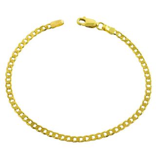 14k Yellow Gold 7 inch Solid Flat Curb Link Bracelet