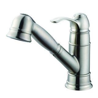 Artisan Single Handle Satin Nickel Kitchen Faucet with Pull Out Spray