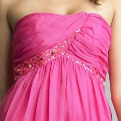 Issue New York Long Strapless Coctktail Dress with Sequins