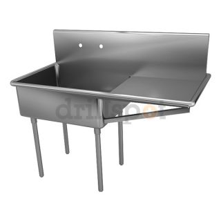 Just Manufacturing NSFB 124 24R 2 Single Compartment Sink, 51 In L