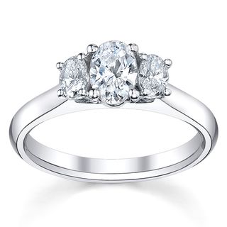 14k White Gold 3/4ct TDW Diamond 3 Stone Engagement Ring (H I, SI1 SI2