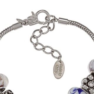 La Preciosa Silvertone Multi Colored Bead and Charm Bracelet