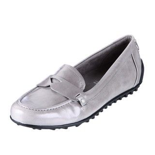 Rockport Womens Jackie Grey Leather Penny Loafers
