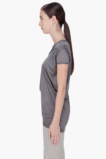 Rick Owens Silver Silk T shirt for women