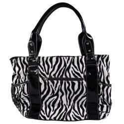 Journee Collection Womens Double Handle Zebra Print Tote