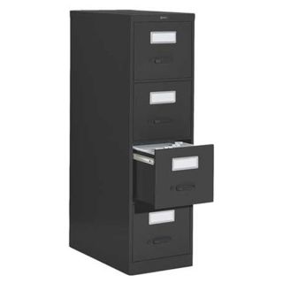 Approved Vendor 4KJ33 Cabinet, Vertical File, 52Hx15Wx25D, Black