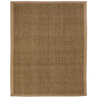 Windjammer Basketweave Seagrass Rug with Khaki Cotton Border (4 x 6