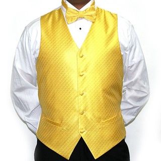 Ferrecci Mens Yellow Four piece Vest Set