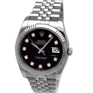 Pre owned Rolex Mens Oyster Perpetual Diamond Watch
