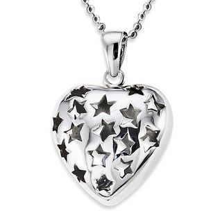 Stainless Steel Star Cutout Heart Necklace