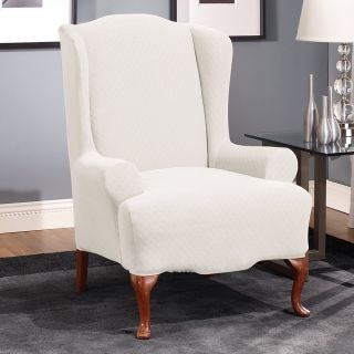 Sure Fit Stretch Stone Wing Chair Slipcover