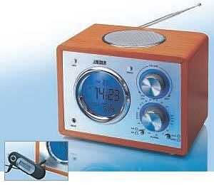 AEG MR 4104 Desgin Uhrenradio Line In buche/weiss 